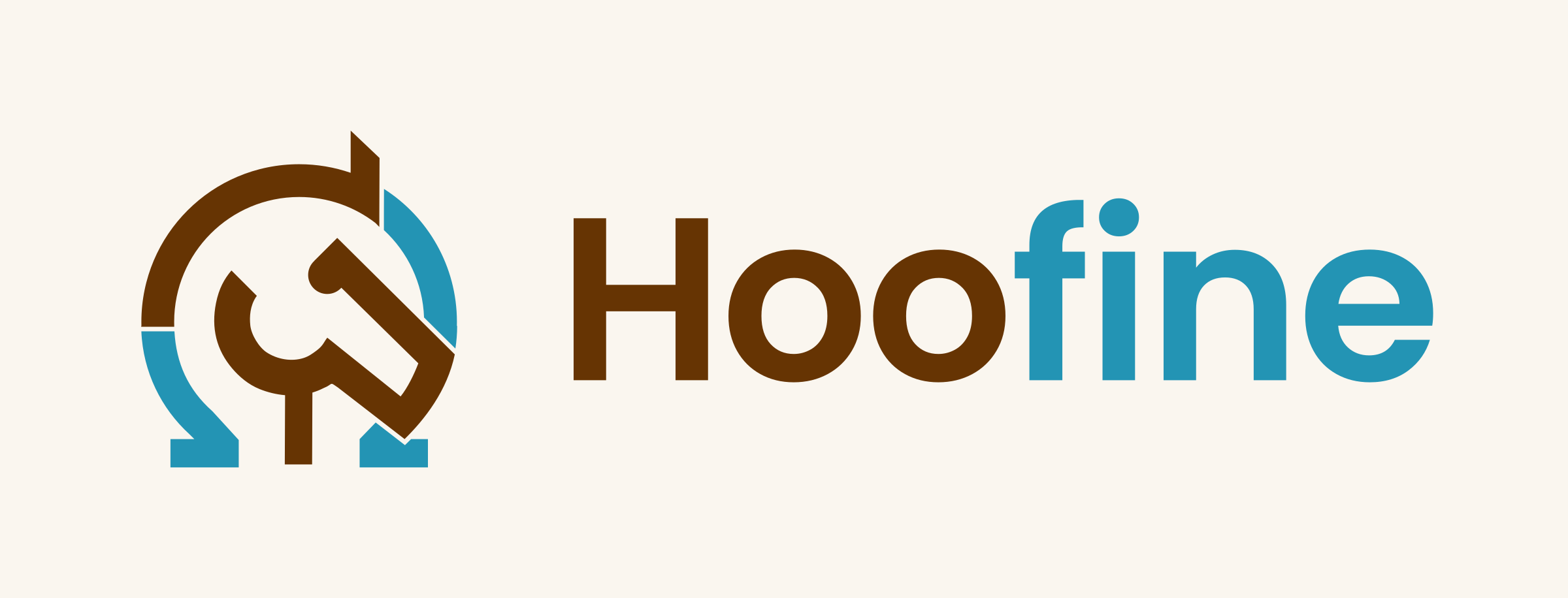 Hoofine lockup on the cream ground