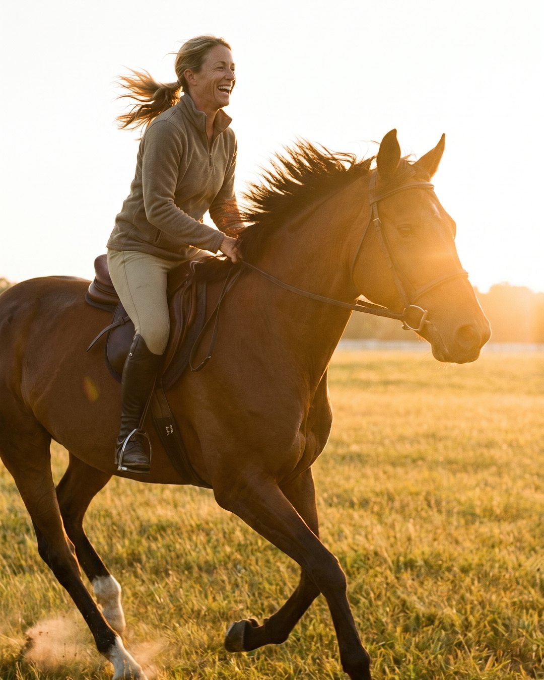 First canter on a newly bought horse